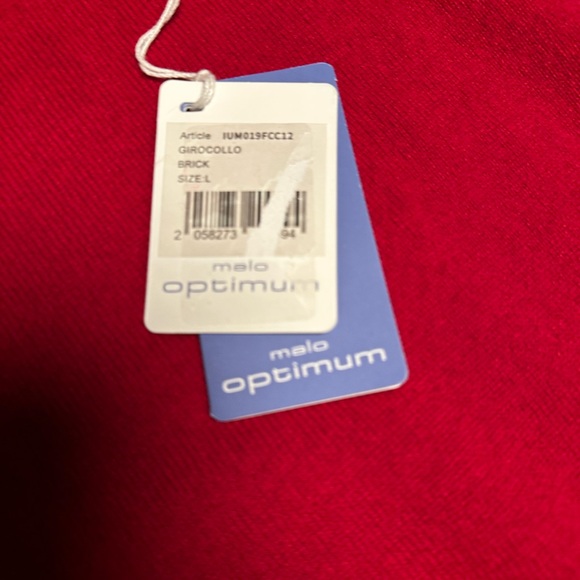 Malo Optimum Red Cashmere Sweater New With Tags - Picture 9 of 10